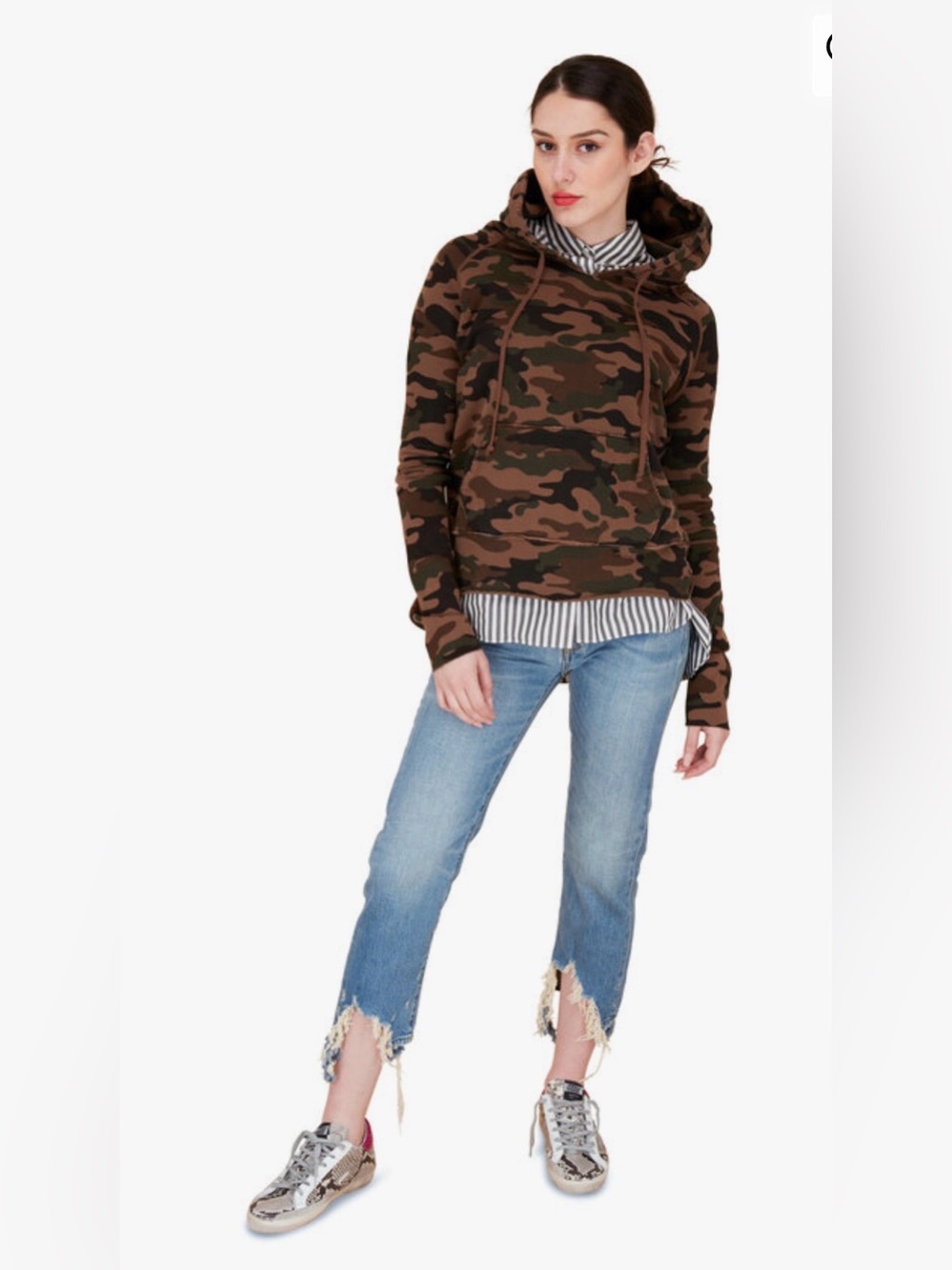 Nili Lotan Brown Janie Camo Hoodie Size XS NWT $325